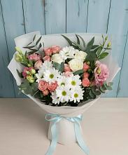 Букет цветов из:  Розы, Лизиантусы и Хризантемы в Шарахалсуне