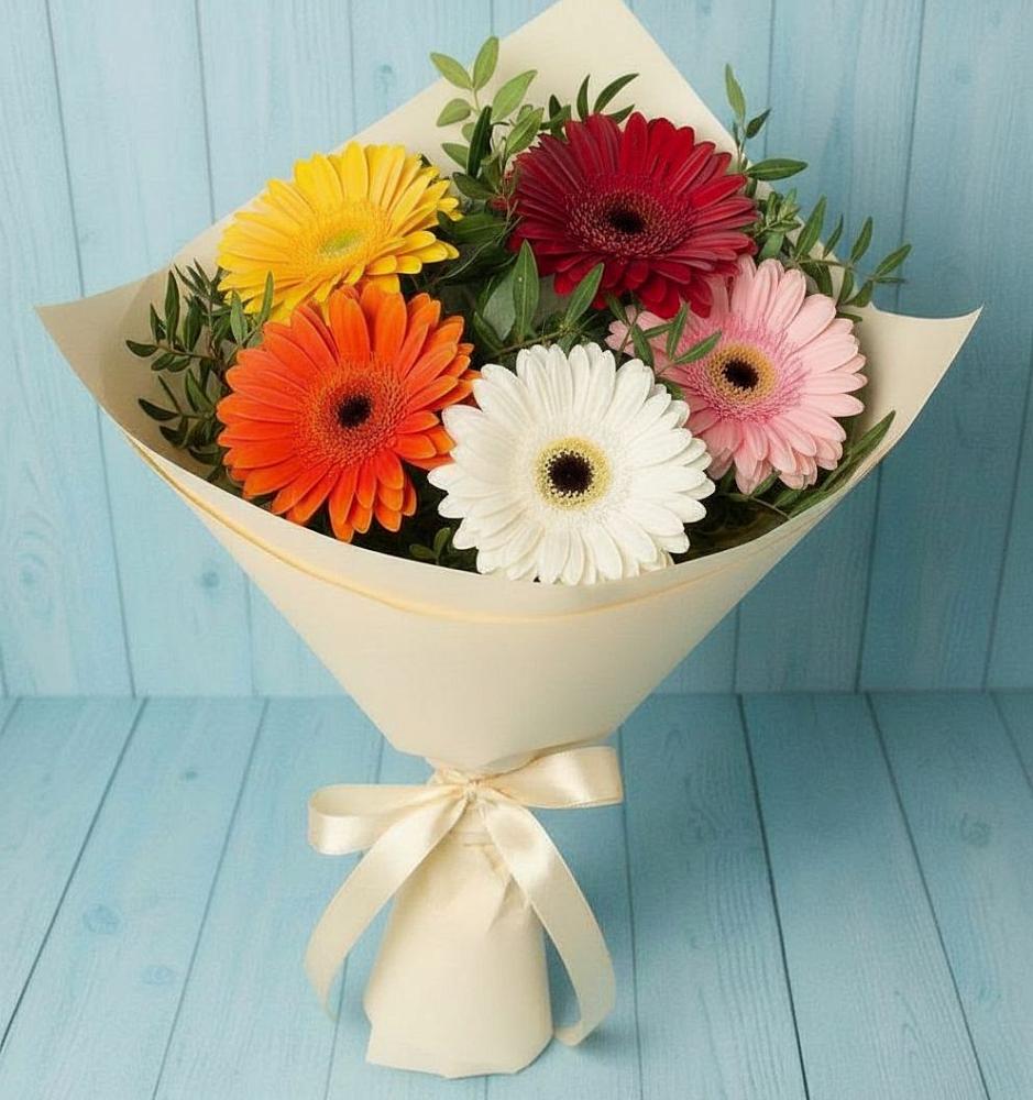 Букет цветов из: Герберы в Шарахалсуне