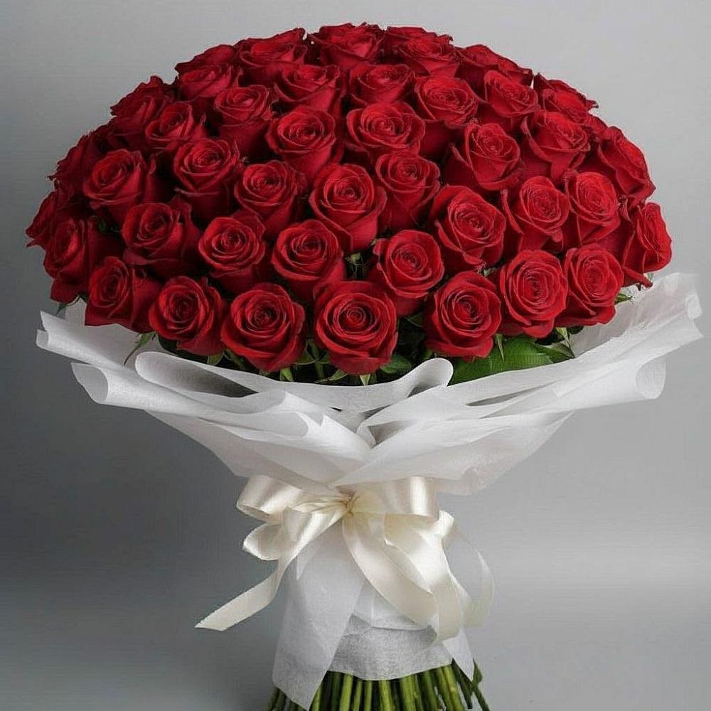Букет 101 Красная роза Блэк Мэджик в Шарахалсуне
