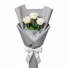 Букет 3 белые розы #REPLACE_PRED# Шарахалсуне