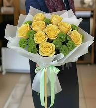 Букет цветов из:  Хризантемы и Розы в Шарахалсуне