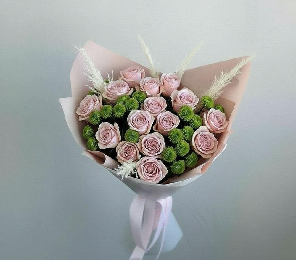 Букет цветов из: Розы и Хризантемы в Шарахалсуне