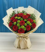 Букет цветов из:  Розы и Хризантемы #REPLACE_PRED# Шарахалсуне