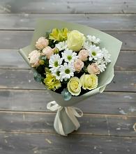 Букет цветов из:  Альстромерии, Розы и Хризантемы в Шарахалсуне